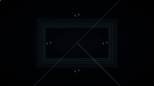 Digital hud interface overlay with pulsing rectangles and geometric targeting animation 4k technology
