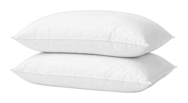 PNG Soft white pillows stacked neatly.