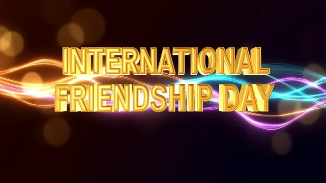 Vibrant international friendship day celebration background with colorful lights