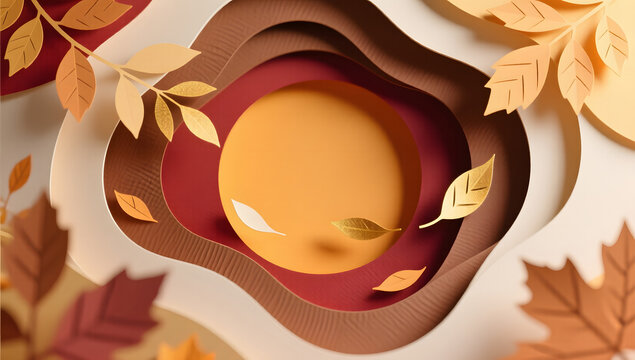 Amber circles paper early autumn texture background