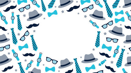 Fathers day greeting card background with male accessories background accessories mustache gentleman celebration greeting masculine clothing illustration collection © Golzar