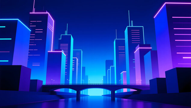 Background Night City Geometric