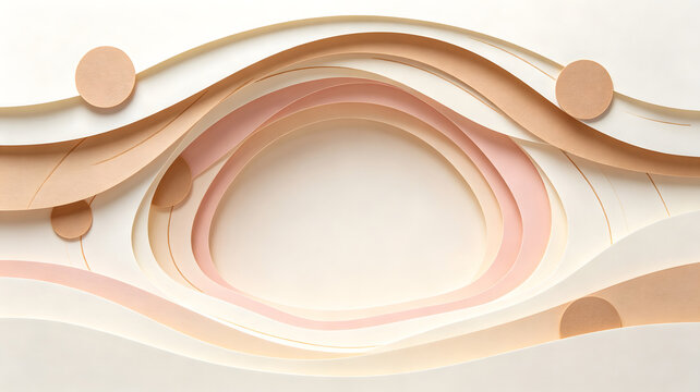 Cream paper relief geometric abstract background