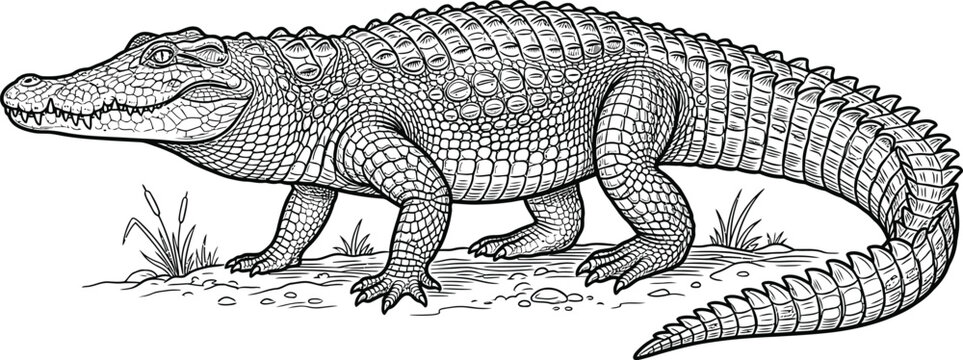 crocodile on black