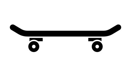 Black skateboard illustration on white background for design or usage © nugra