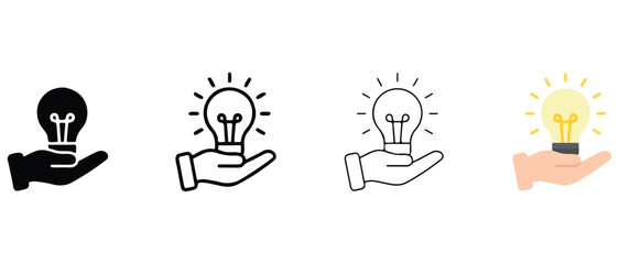 Fototapeta premium hand holding light bulb representing ideas and innovation concepts business creativity symbols