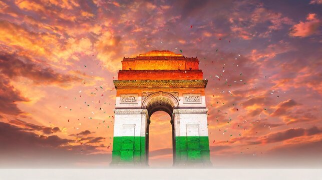 India Gate Illuminated for 80th Independence Day Celebration