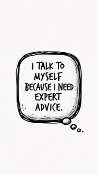 I Talk to Myself for Expert Advice Quote Graphic