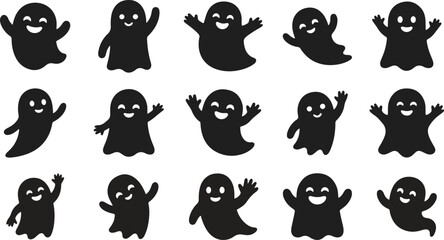 Naklejka premium Halloween ghost characters for spooky decorations and party themes