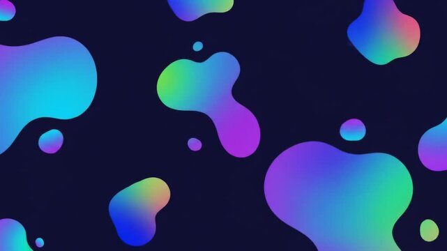 Abstract Gradient Fluid Motion Background with Floating Liquid Shapes