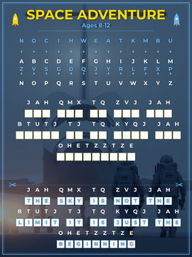 Word seek puzzle sheet