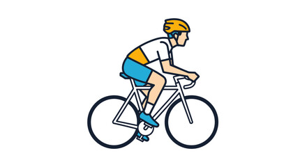 Obraz premium Active man riding a bike wearing a protective helmet for safety outdoors