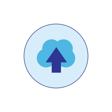 Cloud Upload Storage Icon Vector