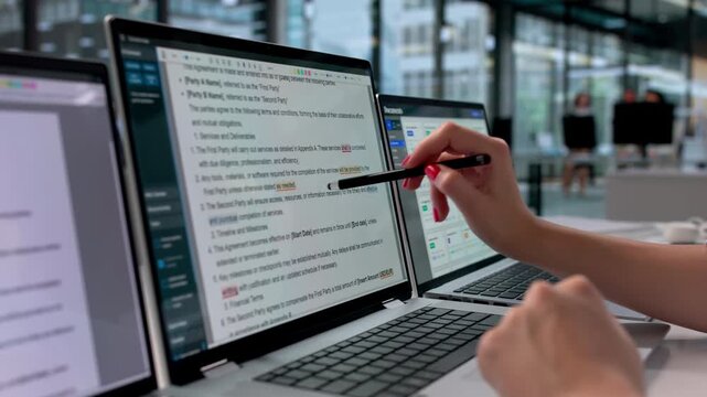 Editor Carefully Reviews And Corrects Text