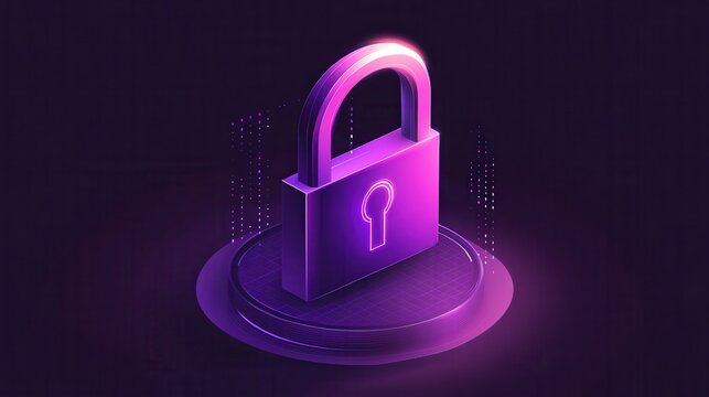 Digital Security Lock Icon Representing Encryption Technology