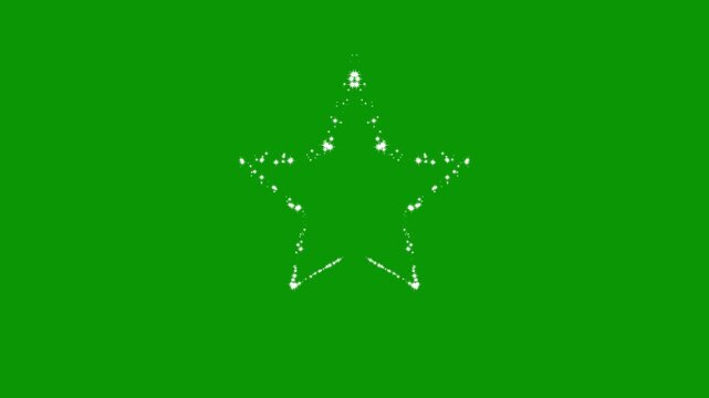 Glitter sparkles twinkle stars line and twinkle sparkle animation, cartoon doodle sparkles, Shining glitter star sparkle animation, flat vector doodles, particle glitter effect on green screen.4k