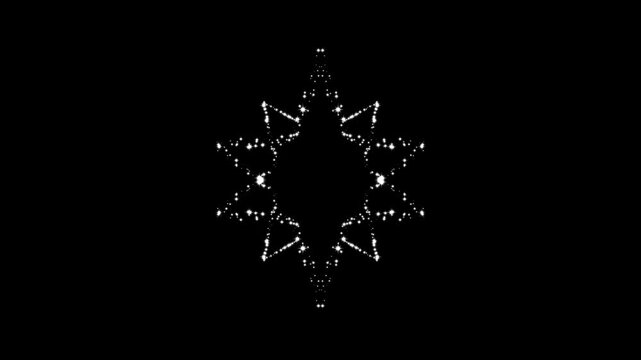 Shining glitter star sparkle animation, white glow fairy dust trail burst, magic line dust pixie dust path and glittering star line effect, twinkle magic dust on black screen loop. 4k video