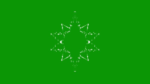 Shining glitter star sparkle animation, white glow fairy dust trail burst, magic line dust pixie dust path and glittering star line effect, twinkle magic dust on green screen loop. 4k video