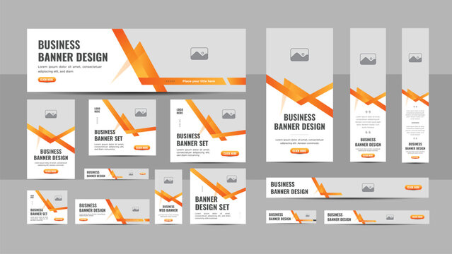 Web banner layout, abstract banner design web template, header web banner layout, set of web banners of different sizes