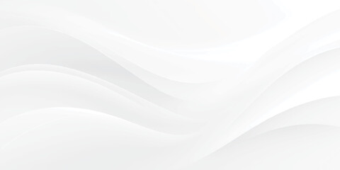 Fototapeta premium Abstract white fluid background with soft flowing waves. Elegant minimalist silk or smooth cloth texture template