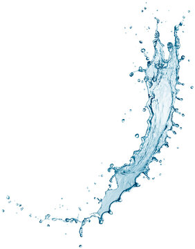 Blue water splash isolated
