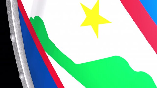 Metallic Shield Transitions with the Flag of Special Municipality Sint Eustatius of Netherlands
