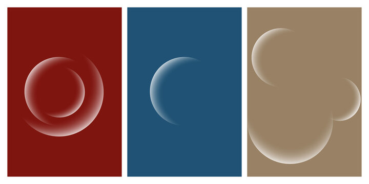 Abstract Glassmorphism Gradient Background with Frosted Glass Spheres