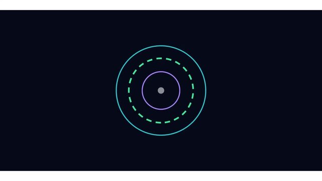 A futuristic purple circle with green dotted lines on a transparent background.