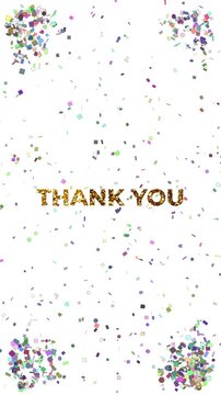 explosion of multicolored symbols and confetti combined with a WINNER text that grows and scales dynamically on screen