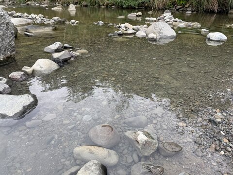 Clear River Water Flowing Over Rocks