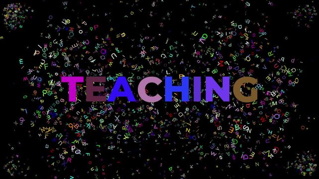 explosion of MANY CHARACTERS with the large TEACHING text growing