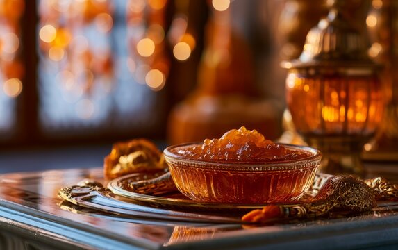 Traditional Offering of Food at Gurdwara Langar with Vivid Colors and Lights