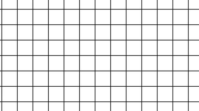 Minimalist black and white grid pattern motion background, featuring precise geometric, lines and symmetric, square shapes for, modern projects, presentations, and digital media