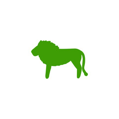 Fototapeta premium Green Lion Silhouette Icon for Wildlife and Animal Concepts