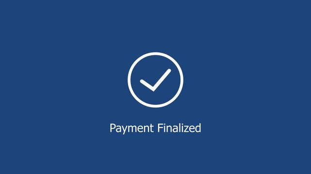 Digital payment finalized confirmation animation featuring a clean minimalist checkmark and smooth motion for e-commerce checkout success screens and online transaction ui