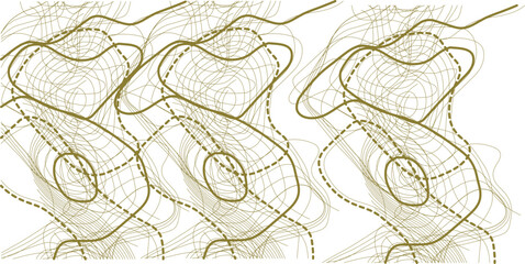 Seamless vector topographic map background. Line topography map seamless pattern. Mountain hiking trail over terrain. Contour background geographic grid. © MdNayebAli