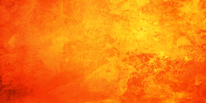 An abstract watercolor background painted with warm shades of orange and yellow, evoking a sense of fiery energy and rustic texture.