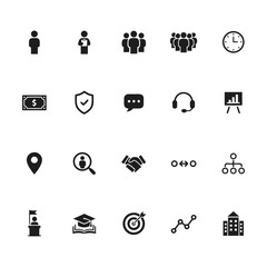 Fototapeta premium Collection of business and finance icons for professional use.