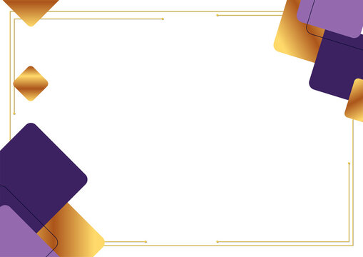 corporate award certificate background layout with purple gold polygon element