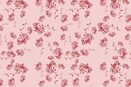 Toile sketchy rosebud seamless pattern for playful kids clothing