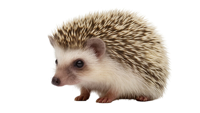 African pygmy hedgehog with spiky quills and soft fur