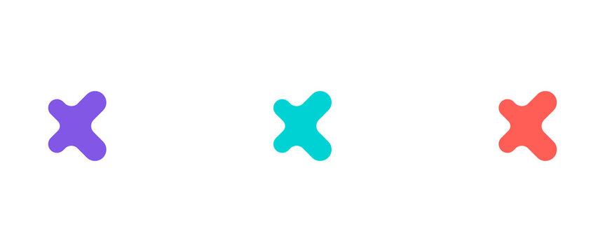 Abstract Rounded X Cross Logo Design for Mobile App and Modern Brand Identity