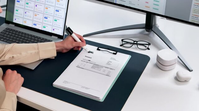 Woman Carefully Redacts Sensitive Information In Document
