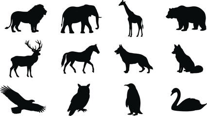 Collection of various animal silhouettes © Ruma