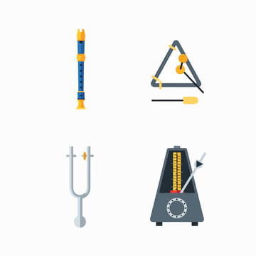 Collection of Musical Instruments and Tuning Fork.