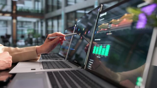 Cybersecurity Specialist Analyzing Network Threats On Laptop