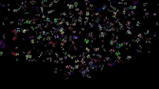  floating numbers displayed in a clean digital style on a solid black background representing the concepts of advanced mathematics and complex calculation