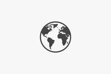 Fototapeta premium Stylized Icon of Planet Earth with Continents Visible globe world