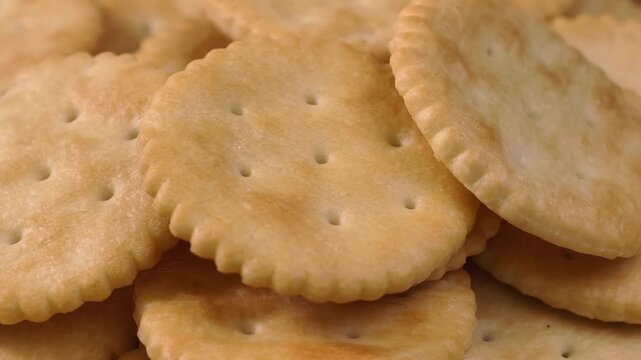 A close-up view of crackers in a bowl