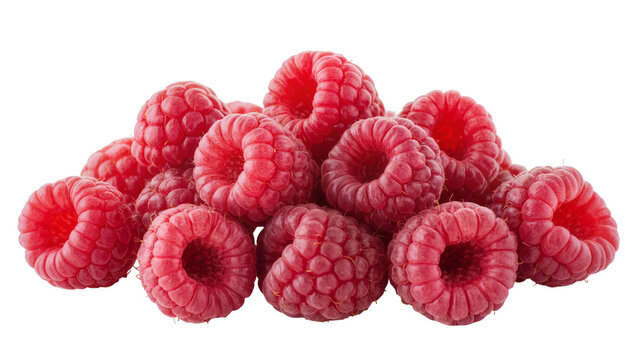 Pile of fresh ripe red raspberries